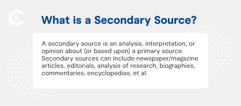 Definition: What is a secondary source?